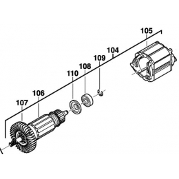 Milwaukee 201238002 Induit + Indicteur 230V Perforateur PFH26, PH26, PH26X