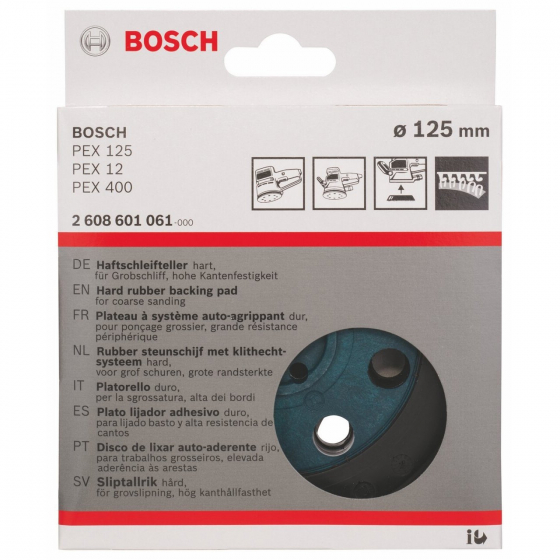 Bosch Plateau de ponçage pour ponceuse excentrique ø125mm PEX125, PEX12 et PEX12A (2608601061) Bosch Plateau de ponçage pour ponceuse excentrique ø125mm PEX125, PEX12 et PEX12A (2608601061)